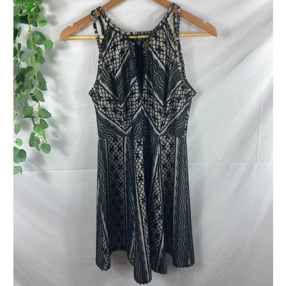 Free People Missed Connections Lace Fit and Flair Mini Dress 2 - Picture 2 of 6